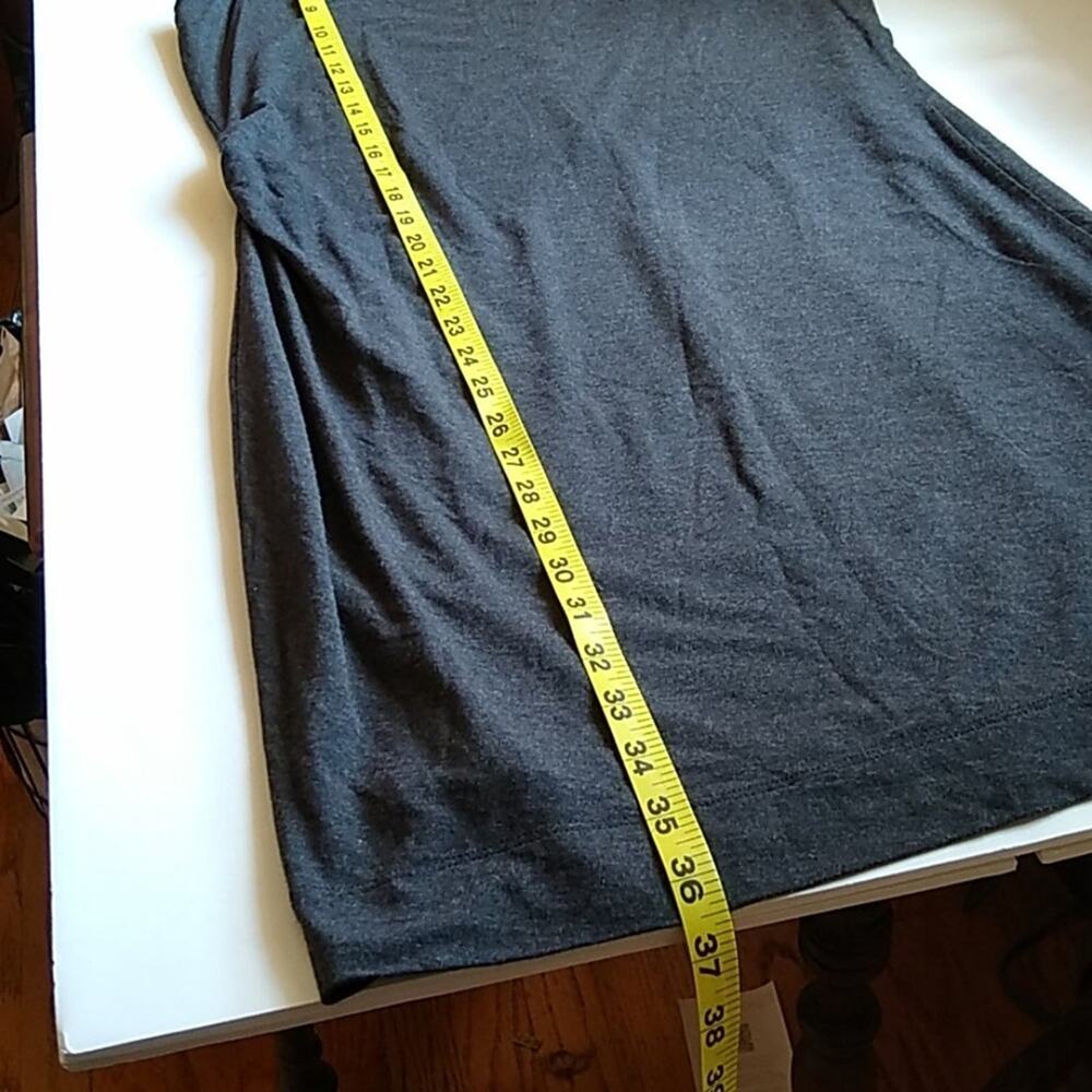 Athleta Carefree Tee Dress Charcoal Gray Ruched 94% modal Size S - Picture 9 of 9